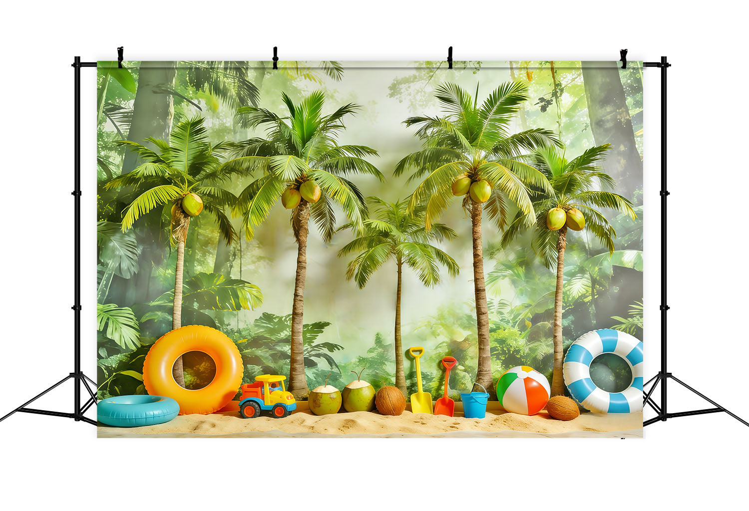 Fond Studio Forêt Tropicale Paradis Tropical Jeux Palmiers CSH61-219
