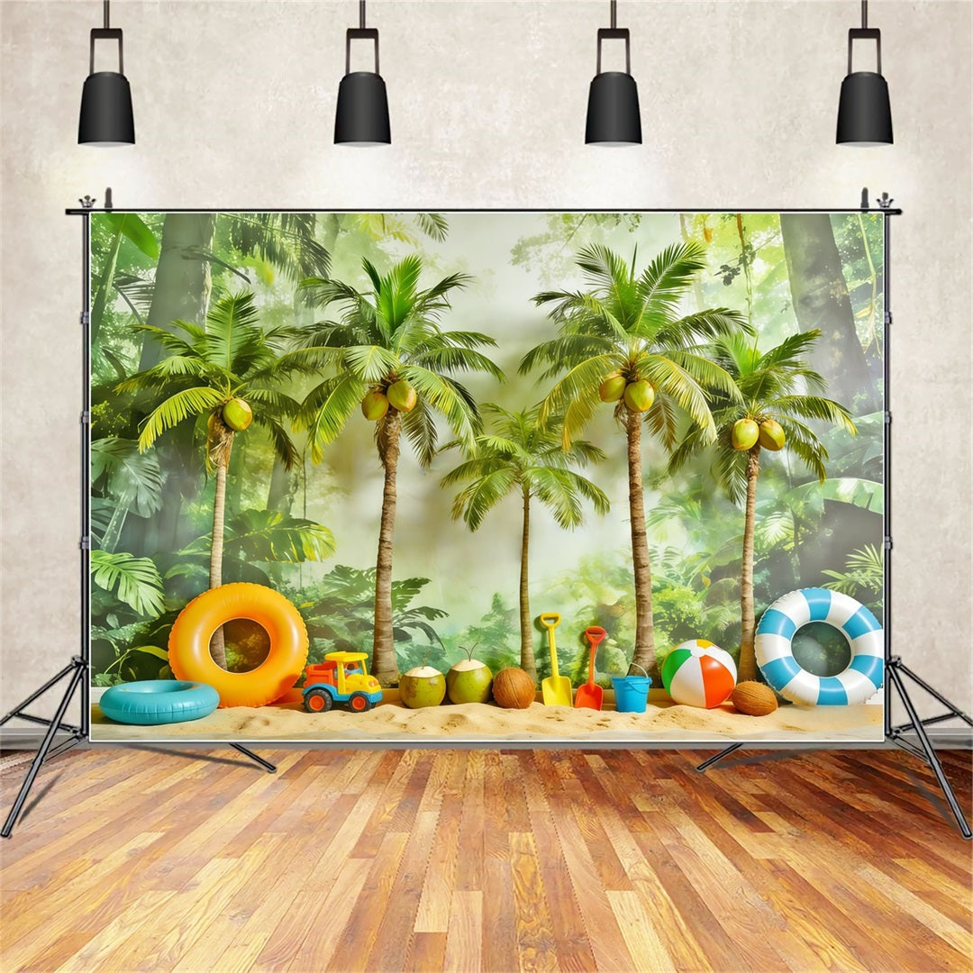 Fond Studio Forêt Tropicale Paradis Tropical Jeux Palmiers CSH61-219