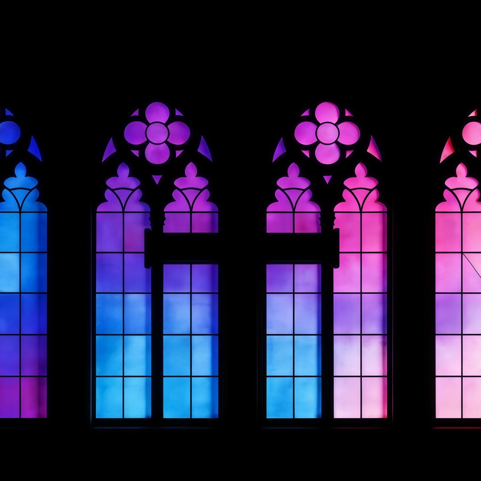 Fond Photo Pâques Fenêtre Église Dégradé Pourpre CSH61-77