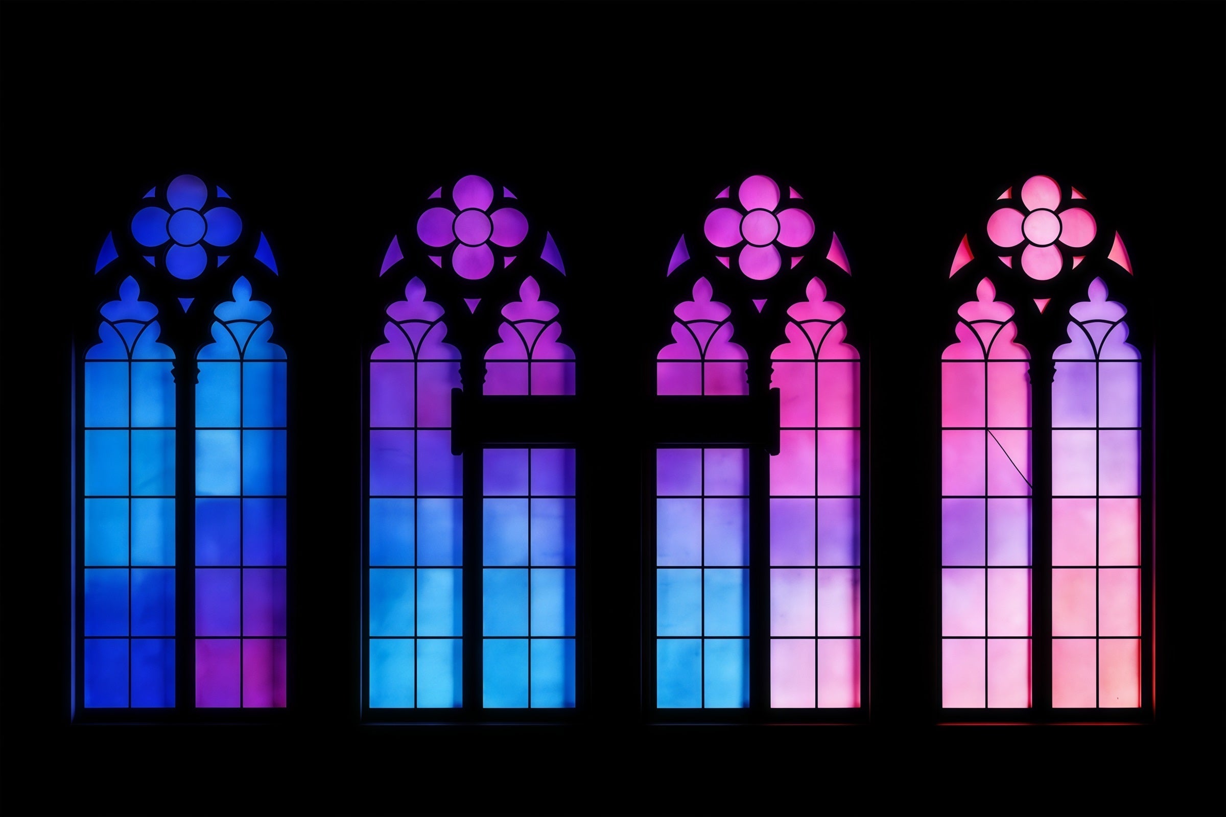 Fond Photo Pâques Fenêtre Église Dégradé Pourpre CSH61-77