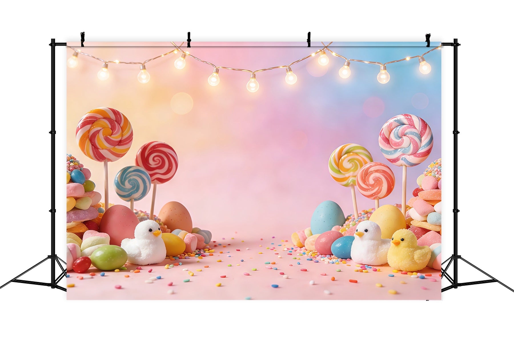 Toile de fond Pâques Bonbons Pastel Sucettes Œufs CSH61-86
