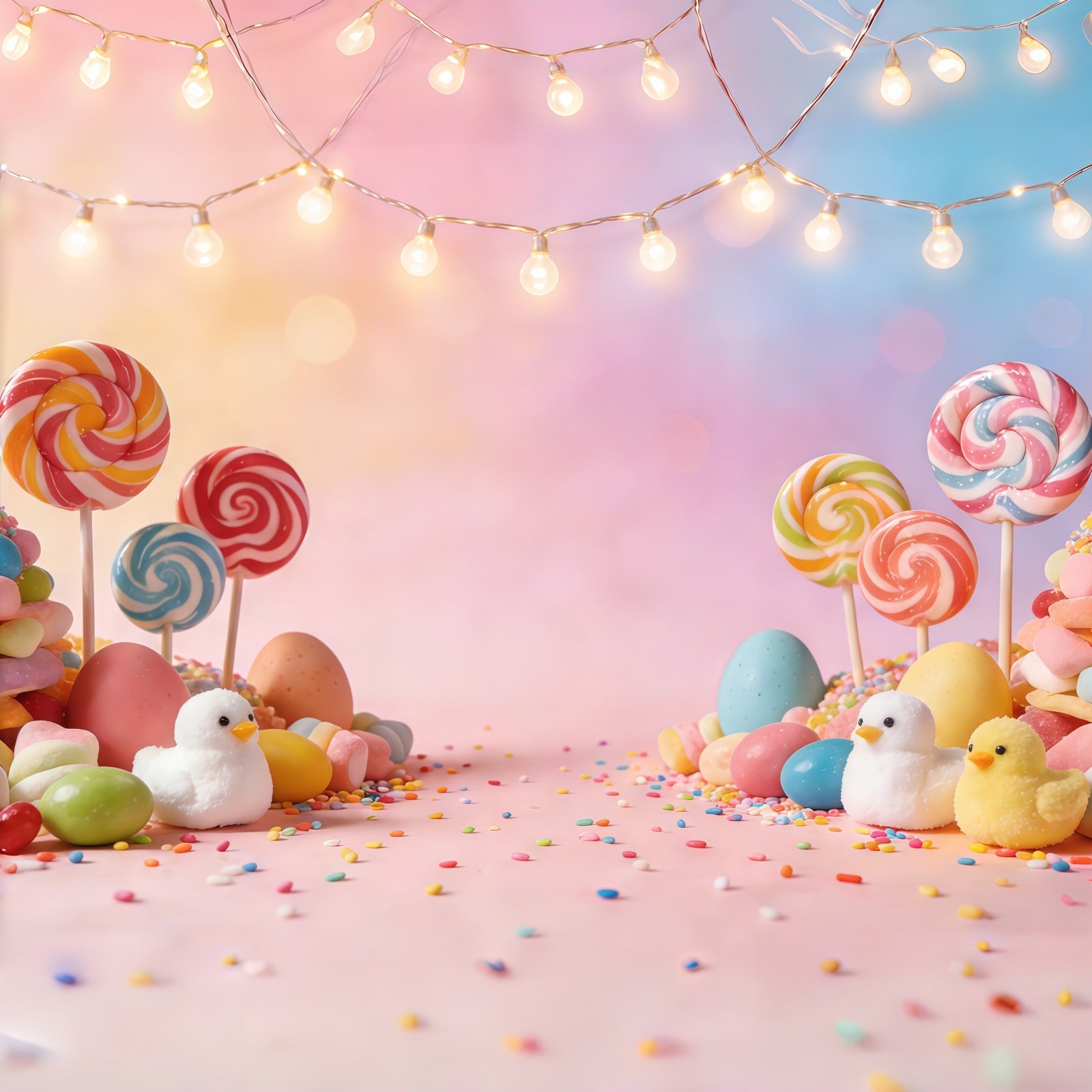 Toile de fond Pâques Bonbons Pastel Sucettes Œufs CSH61-86
