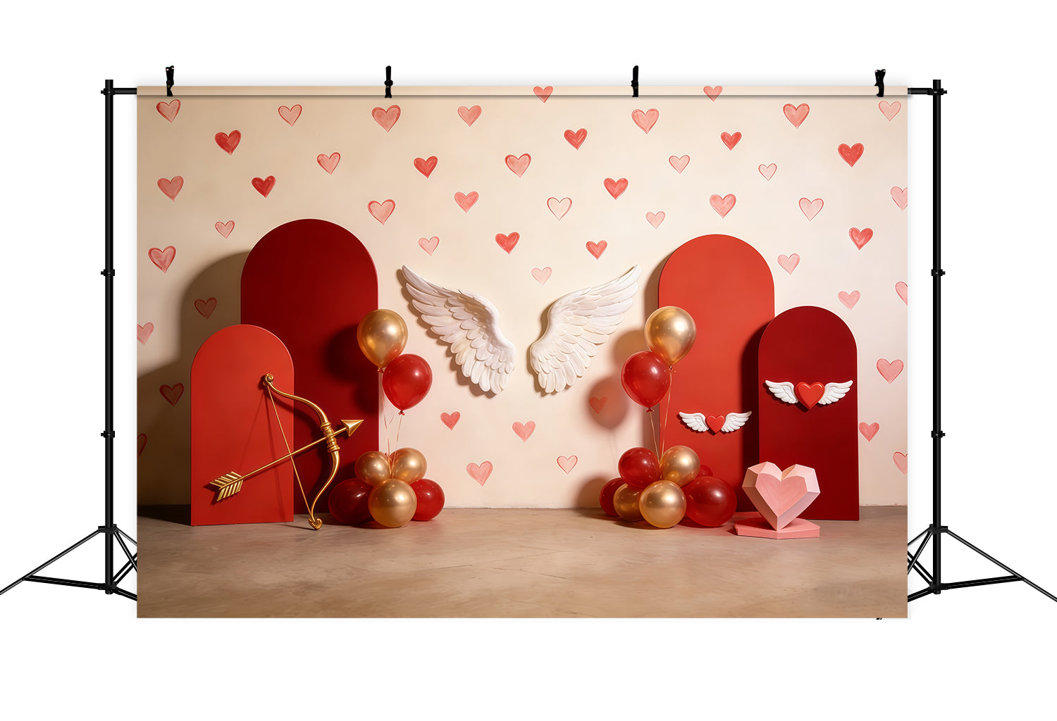 Fond Photo Saint-Valentin Arche Ballons Cœur Ailé CSH61-96