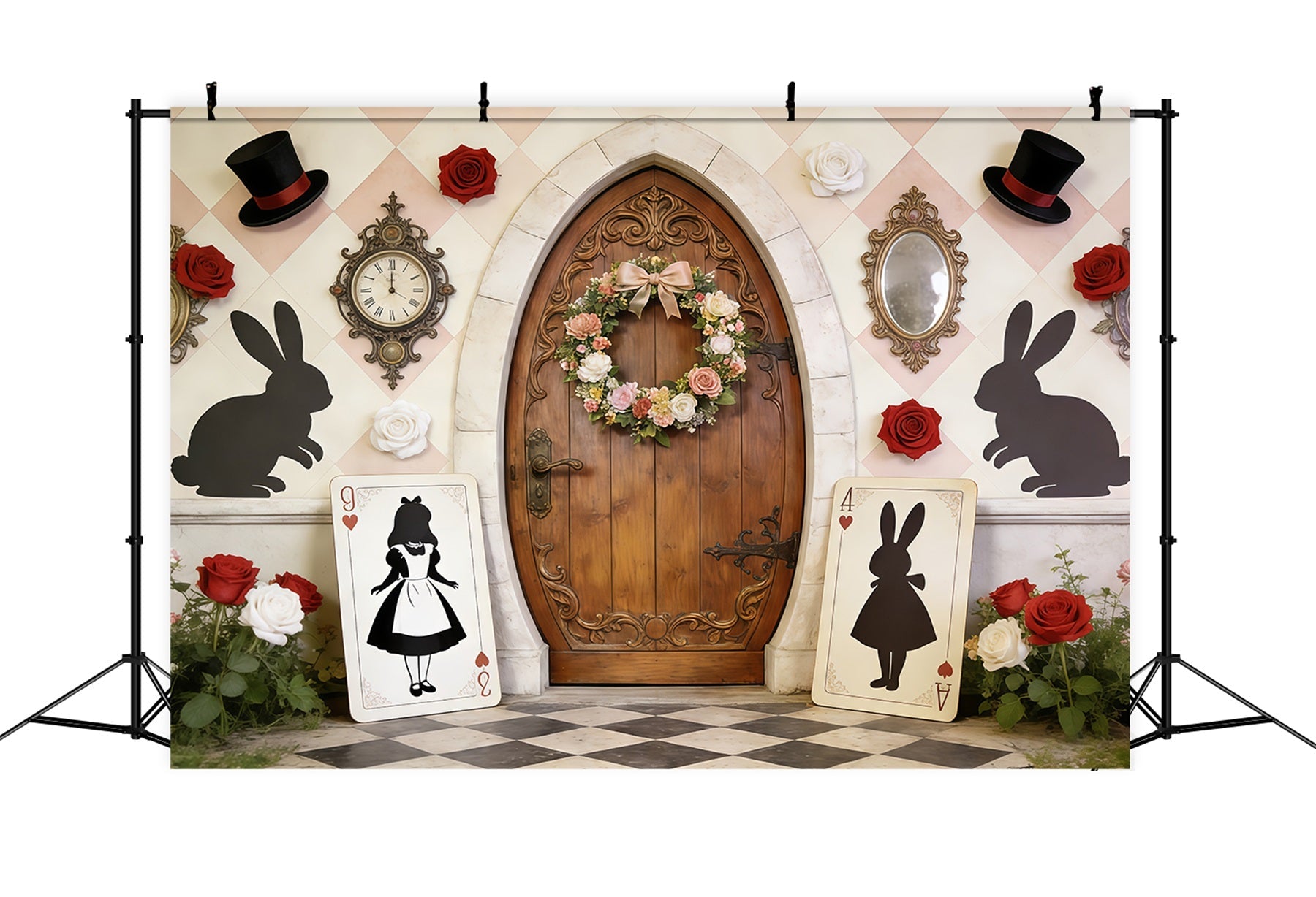 Toile de fond Photo Pâques Porte Pays Des Merveilles Silhouettes Cartes CSH62-106