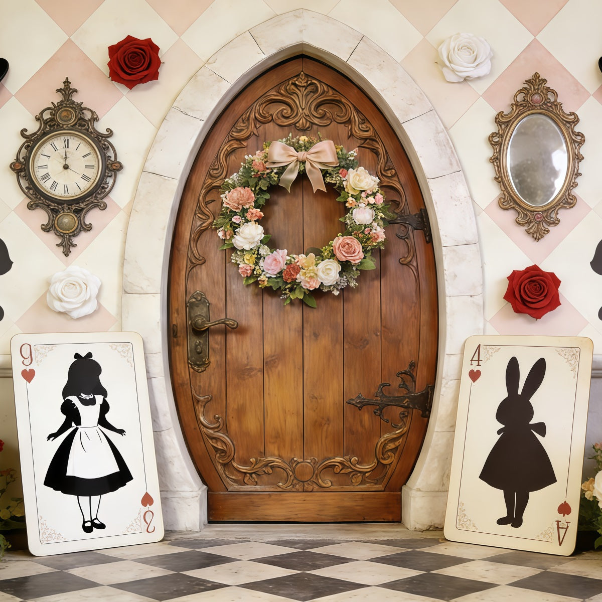 Toile de fond Photo Pâques Porte Pays Des Merveilles Silhouettes Cartes CSH62-106