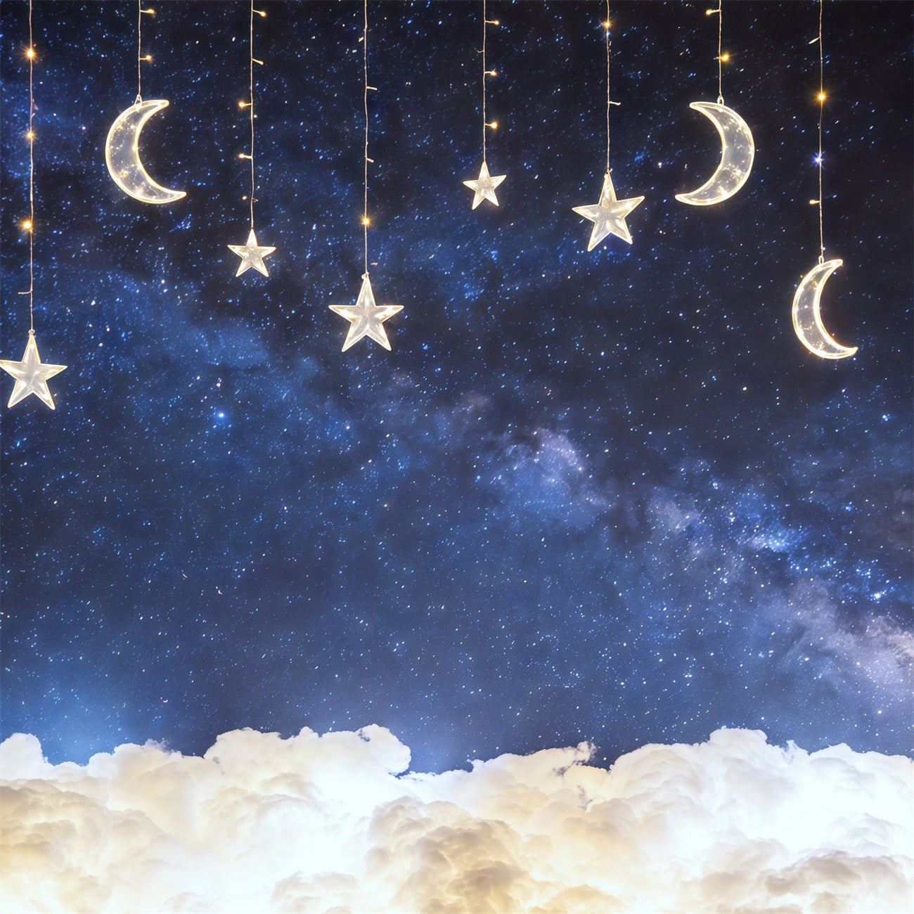 Toile de fond Ciel Étoiles Lumineuses Lune Galaxie CSH62-113