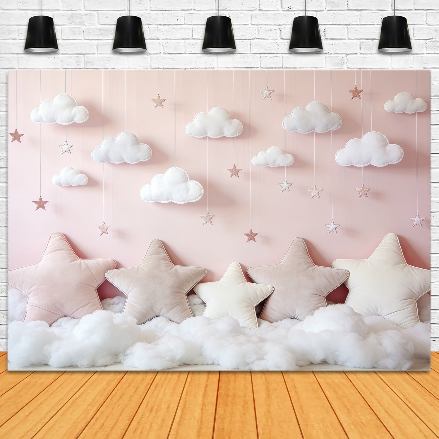 Fond Photo Nuages Étoile Rose Nuages Coussins CSH62-120