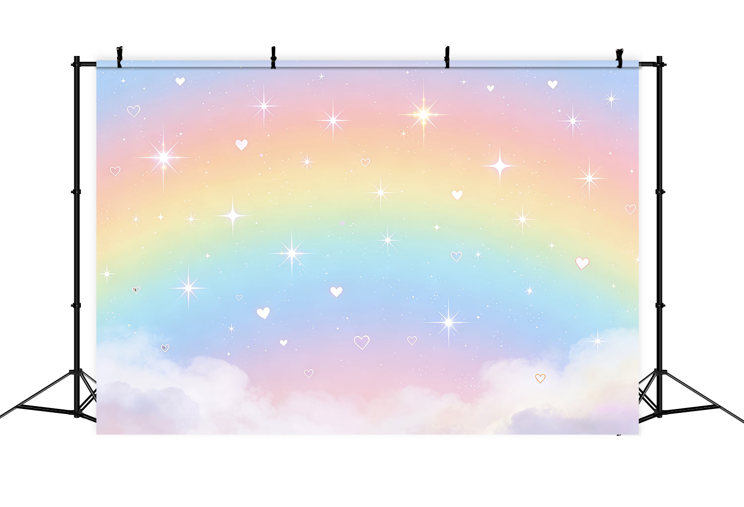 Toile de fond Photo Ciel Arc-En-Ciel Pastel Cœur Étincelles CSH62-124