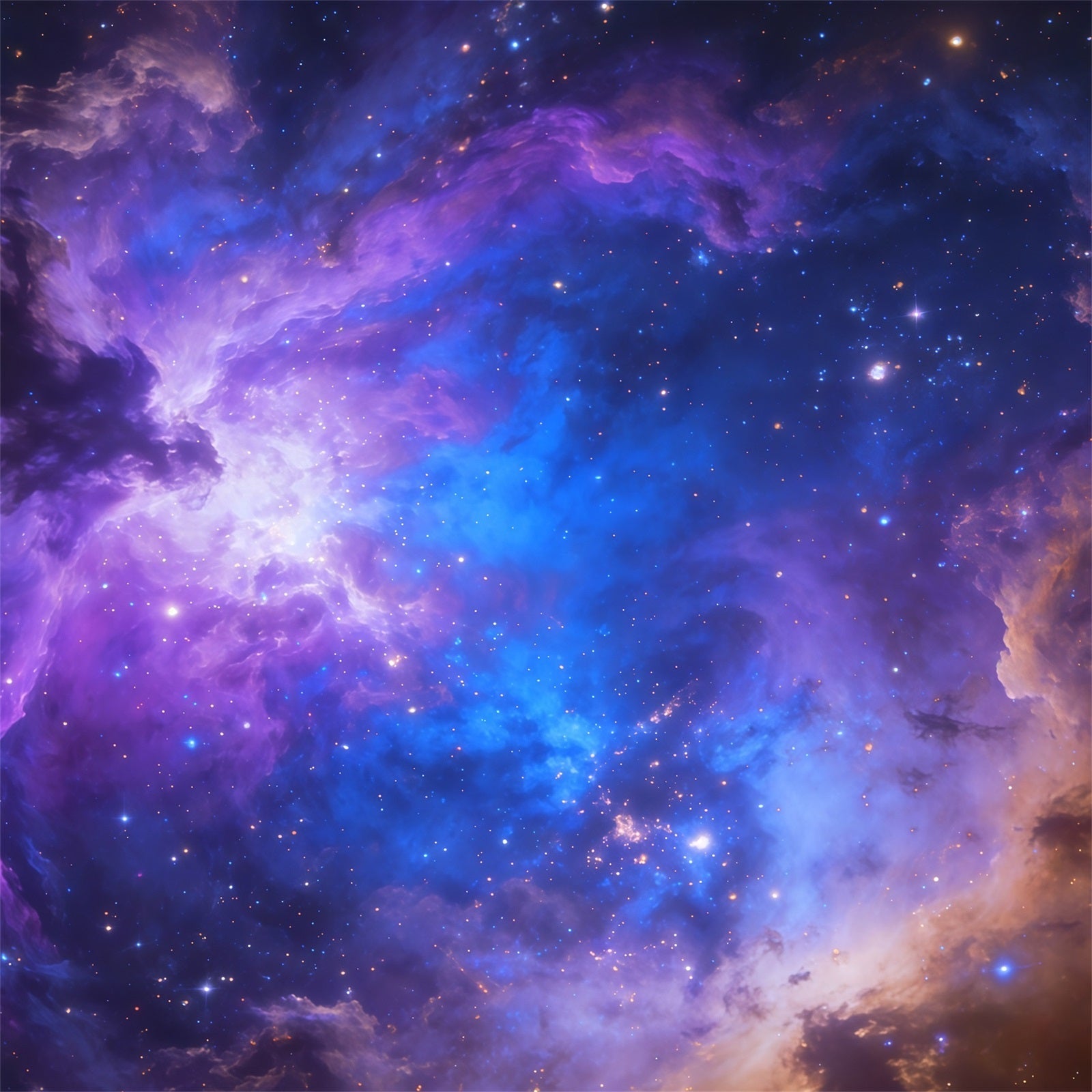 Fond Studio Ciel Nébuleuse Cosmique Violette Bleue CSH62-128