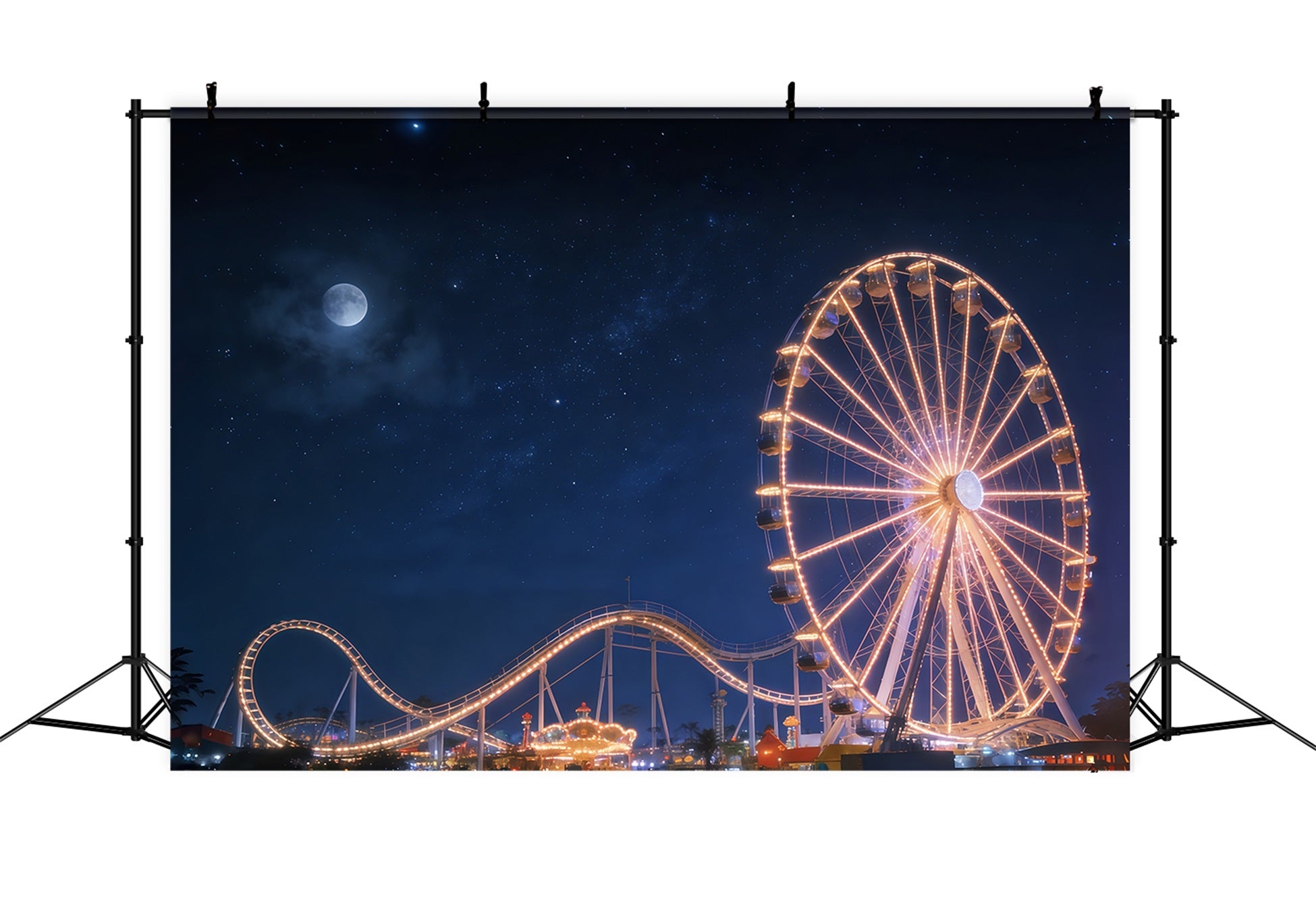 Fond Studio Ciel Grande Roue Lune Parc D’Attractions CSH62-129