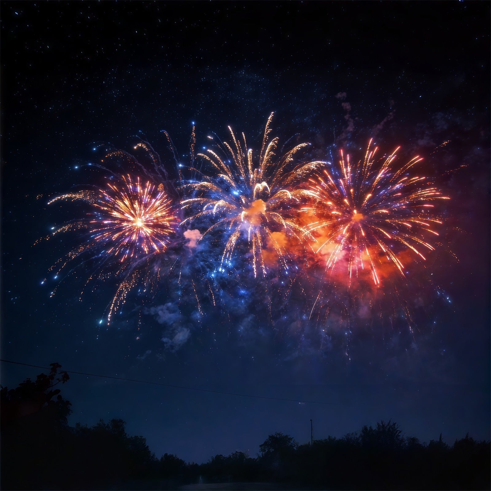 Toile de fond Ciel Feux D’Artifice Colorés Ciel Nocturne CSH62-136
