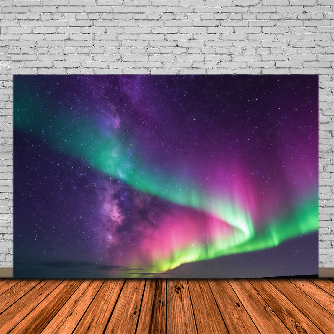 Fond Studio Ciel Aurore Boréale Verte Violette CSH62-138