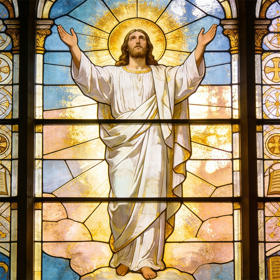 Fond Studio Pâques Ascension De Jésus Fenêtre Église CSH62-83