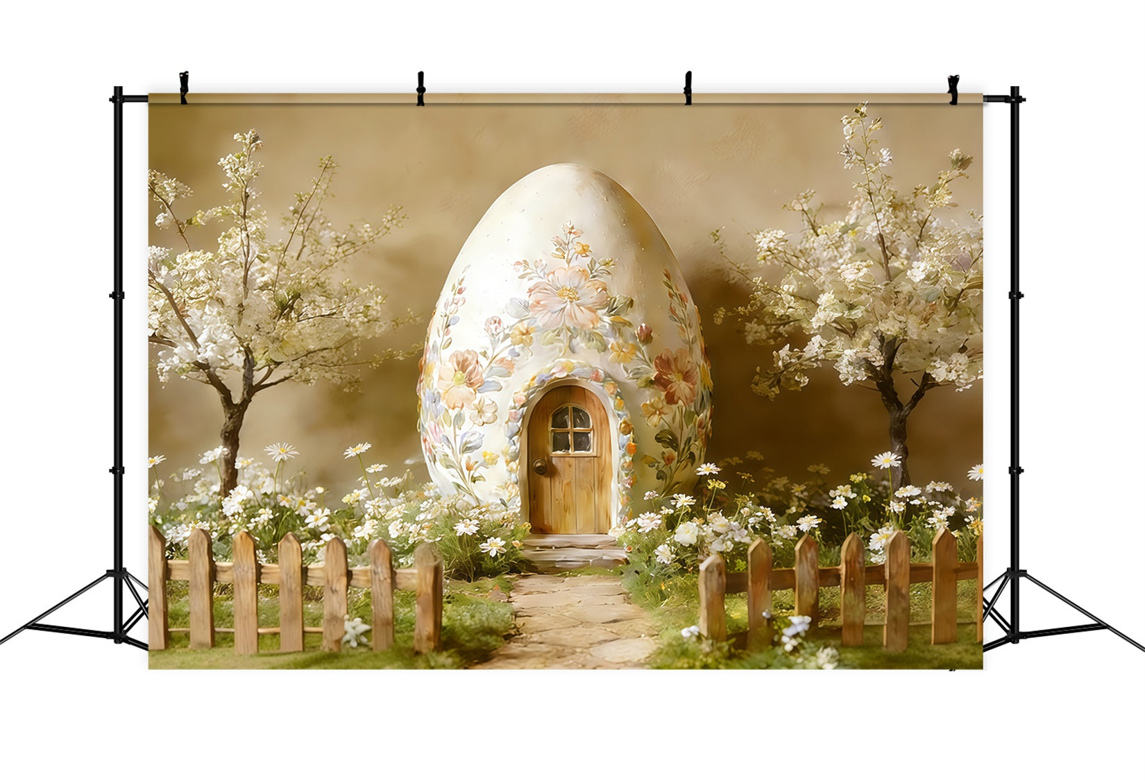 Fond Photo Pâques Maison Œuf Florale Fleurs CSH62-89
