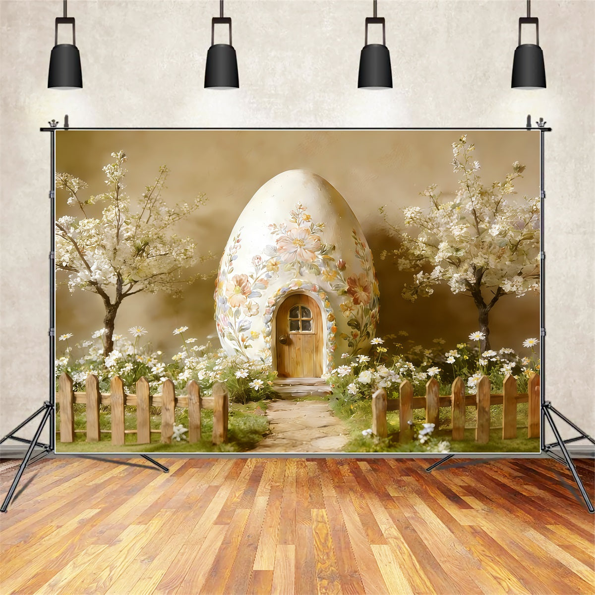 Fond Photo Pâques Maison Œuf Florale Fleurs CSH62-89
