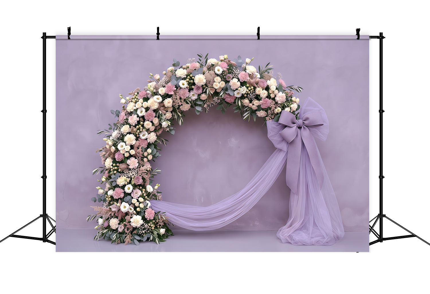 Fond Fête des Mères Œillets Lavande Nœud Floral Drapé CSH63-51