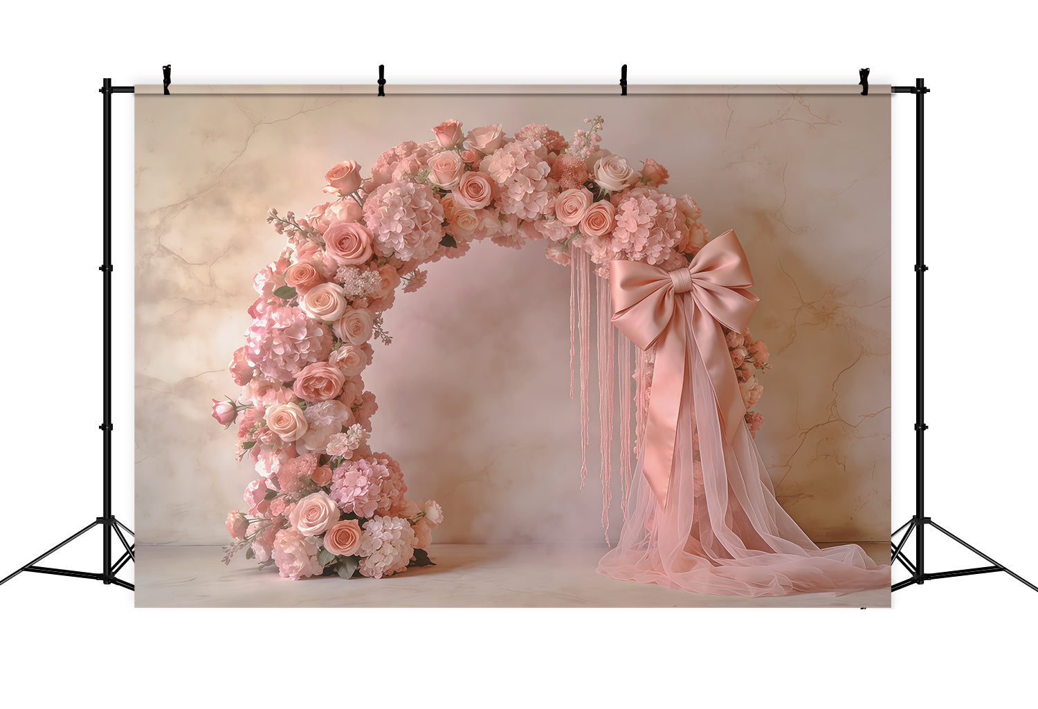Fond Fête des Mères Œillets Arche Roses Poudrées Nœud CSH63-52