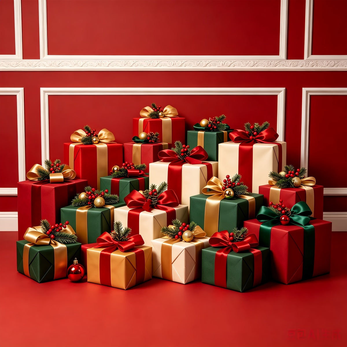 Fond De Noël Présentoir De Coffret Cadeau De Luxe Décors De Studio Pour Noël CSH68-73