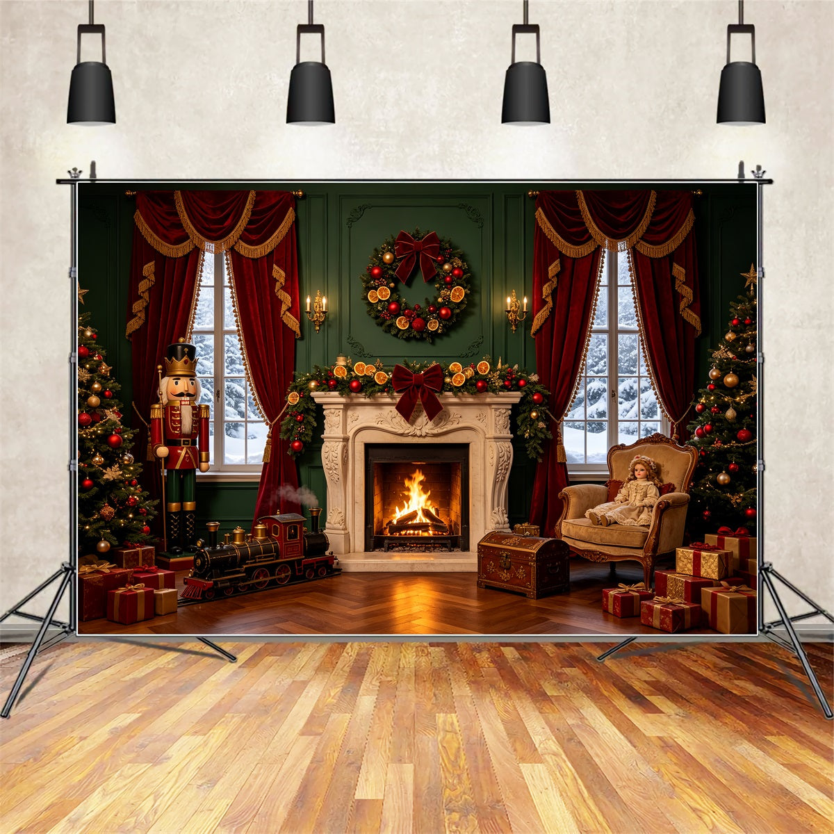 Décor De Vitrine De Noël Salon De Poupées Casse-Noisette Décors Photo De Noël CSH69-42