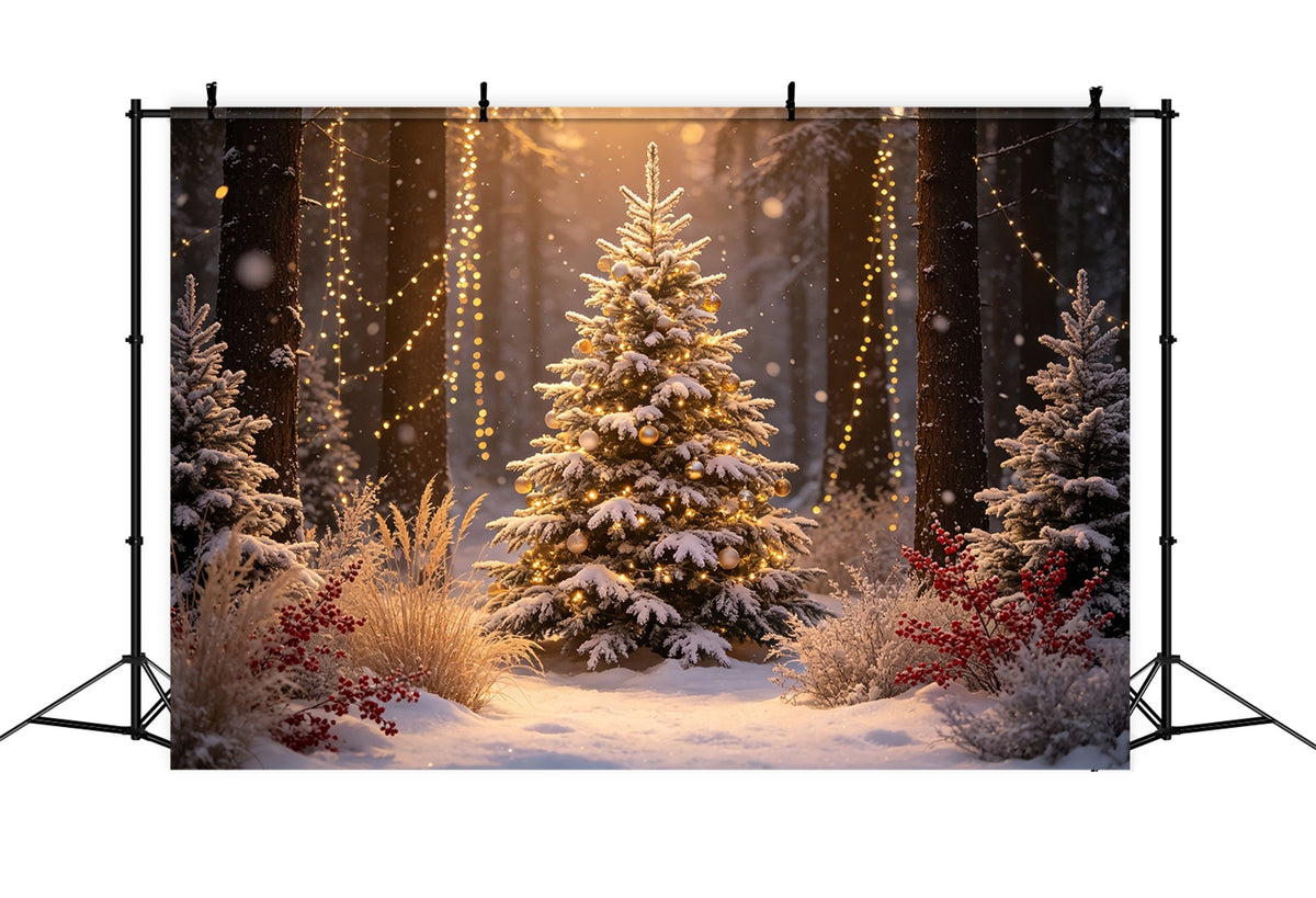 Fond De Sapin De Noël Lumières Scintillantes Des Arbres De La Forêt Décor De Studio De Noël CSH69-7