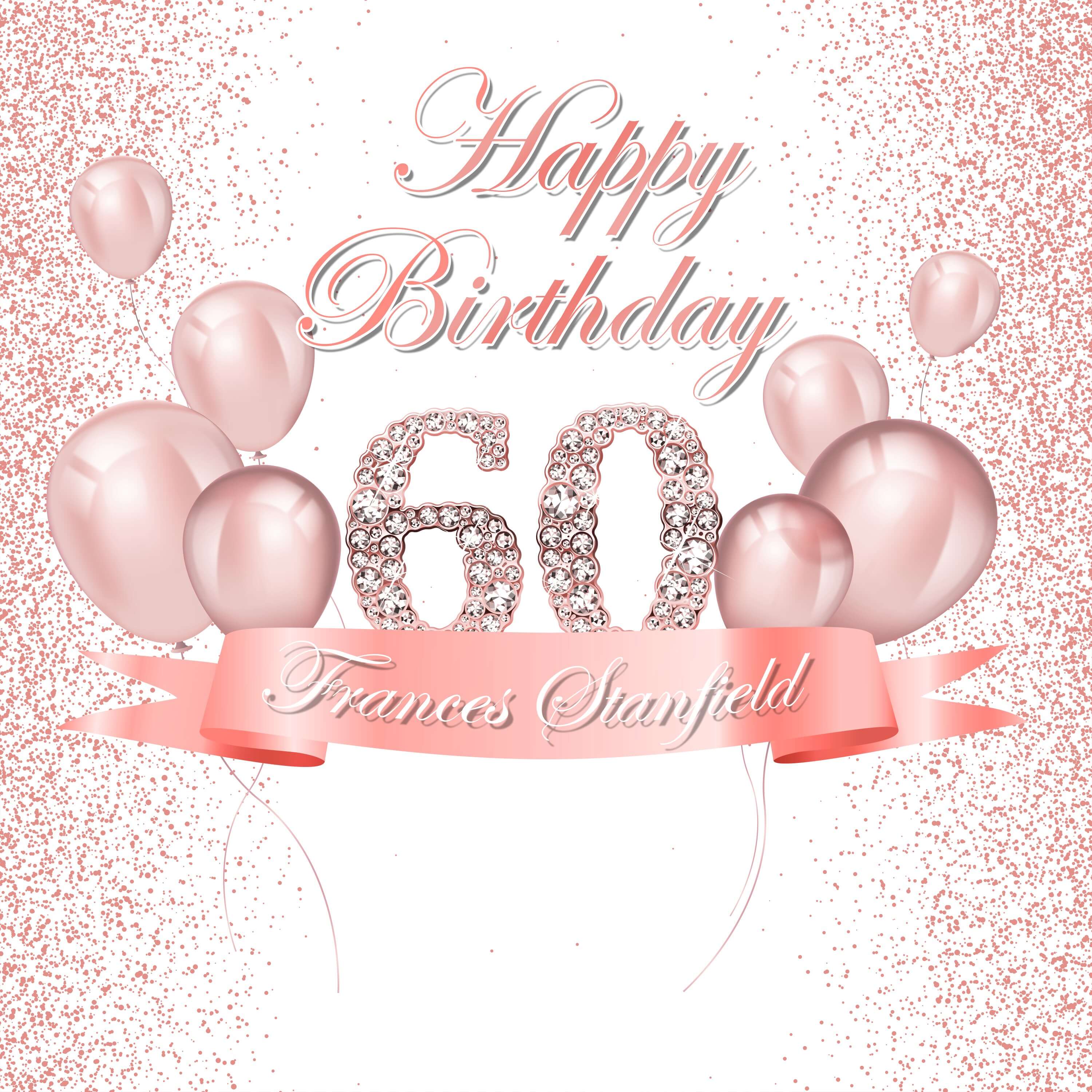 Toile de fond personnalisé rose 60e joyeux anniversaire bannière photographie D602