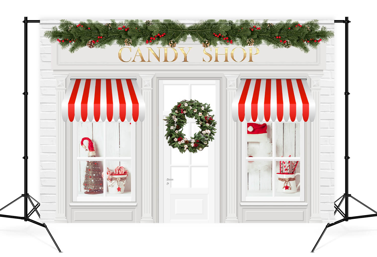Noël Bonbons Boutique Décor Photographie Toile de Fond D902