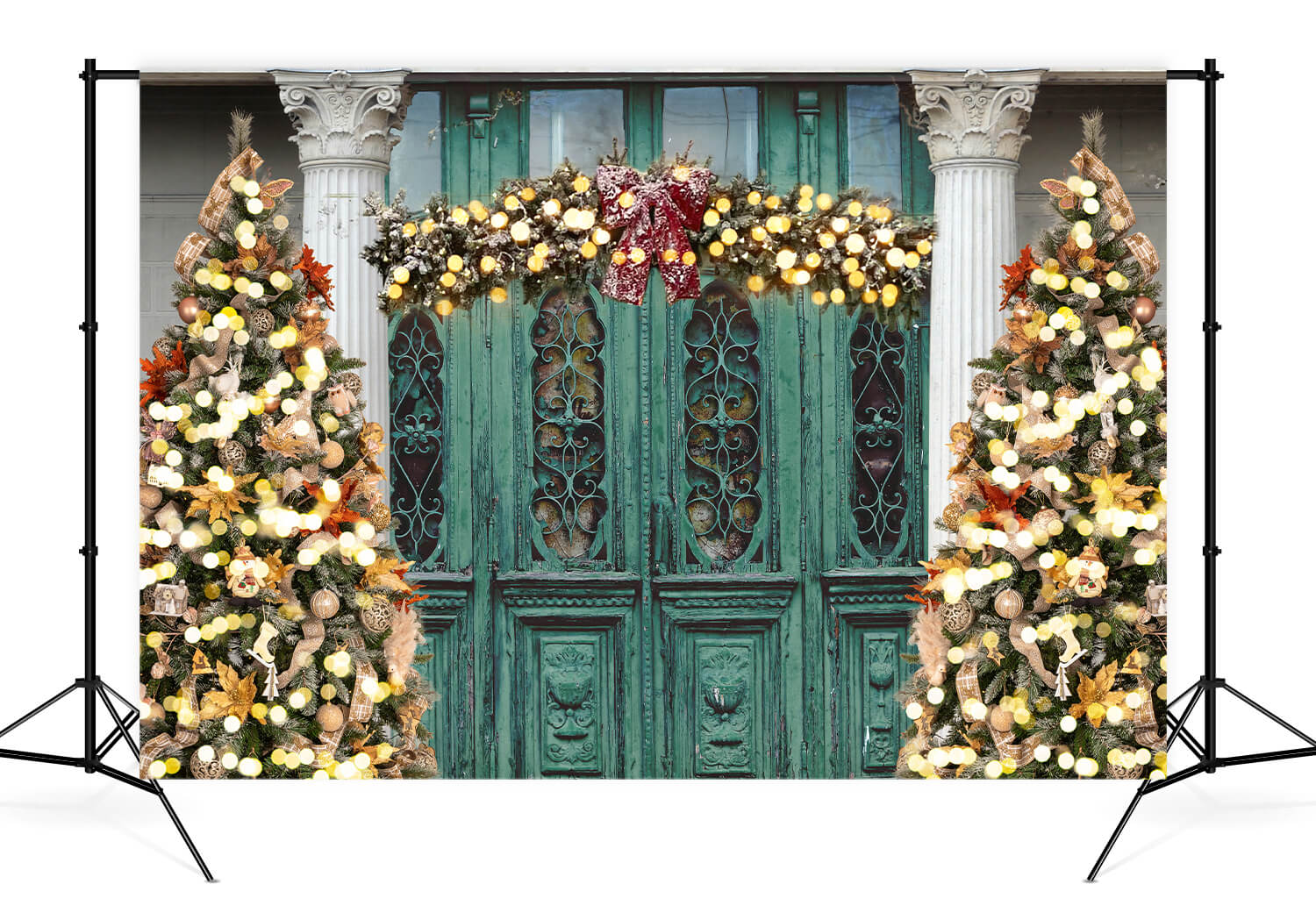 Vintage porte arbre de Noël photographie toile de fond D904