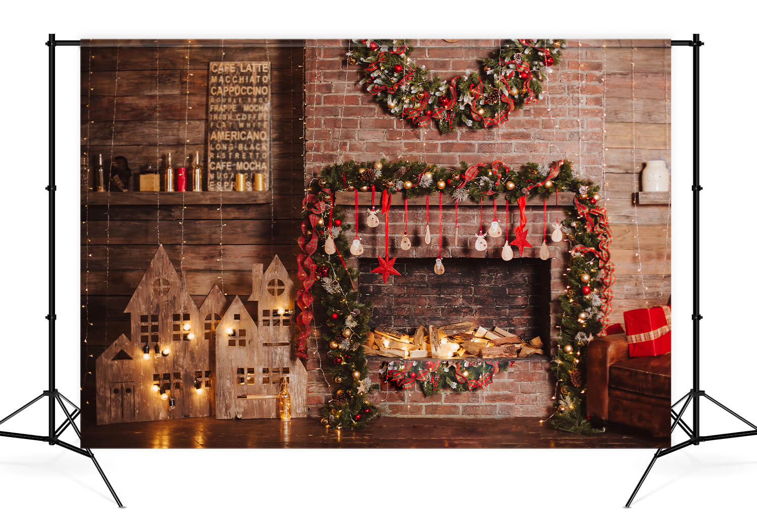 Toile de fond de Noël Photographie de mur de brique  DBD-19186