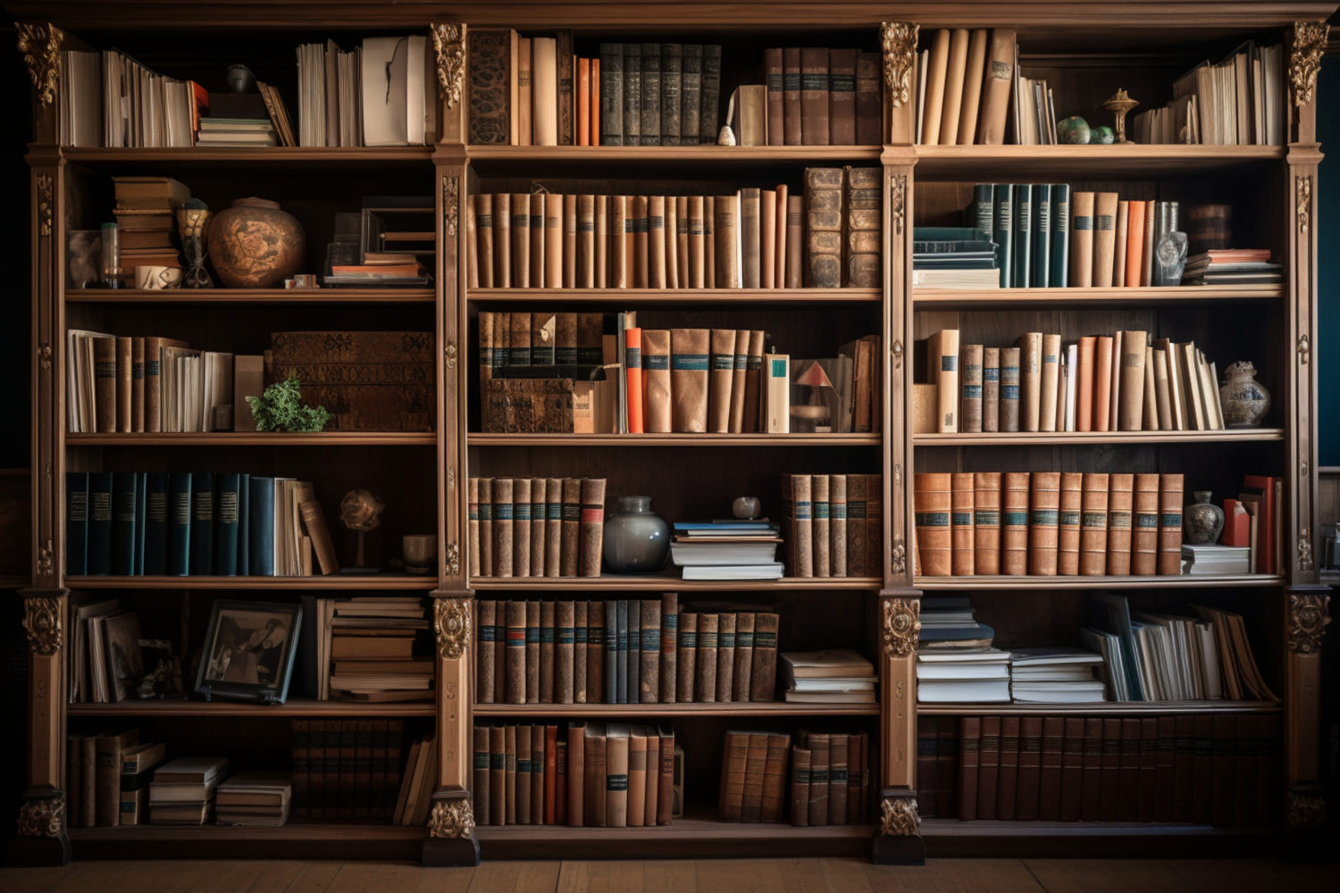 Toile de Fond de Bibliothèque Marron Vintage pour la Rentrée Scolaire DBD7-40