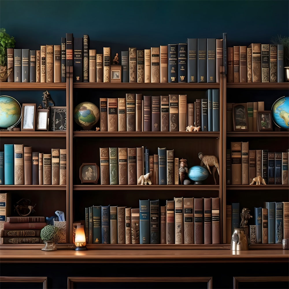 Toile de Fond de Bibliothèque avec Livres pour la Rentrée Scolaire DBD7-6