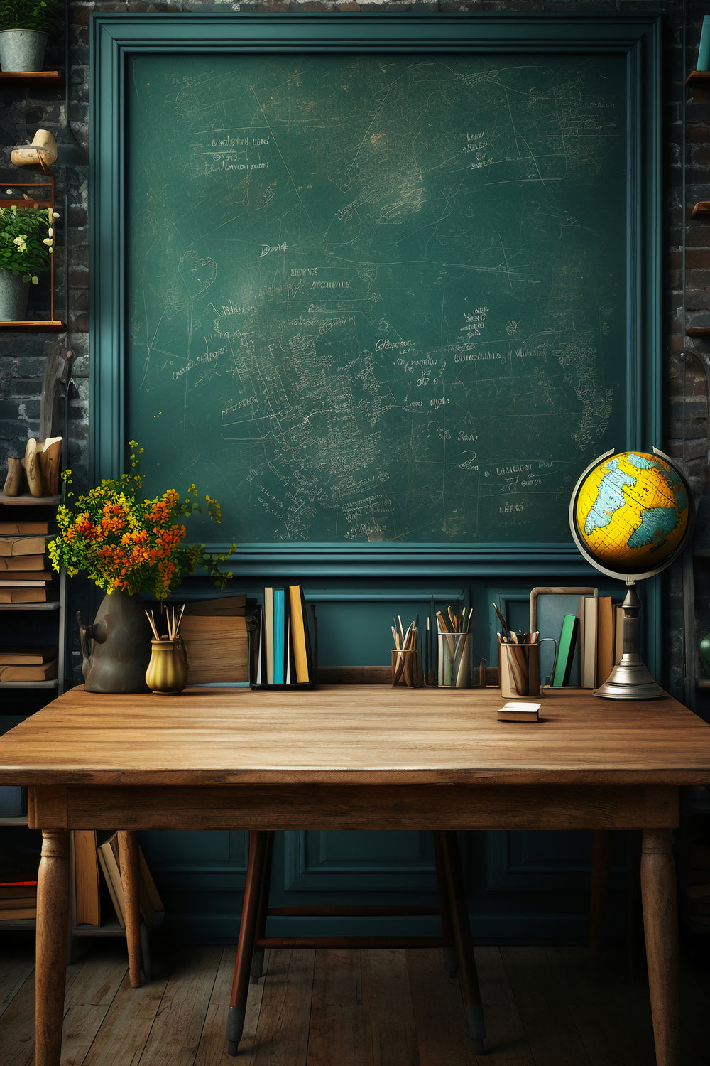Toile de Fond de Bureau avec Tableau Noir pour la Rentrée Scolaire DBD7-64