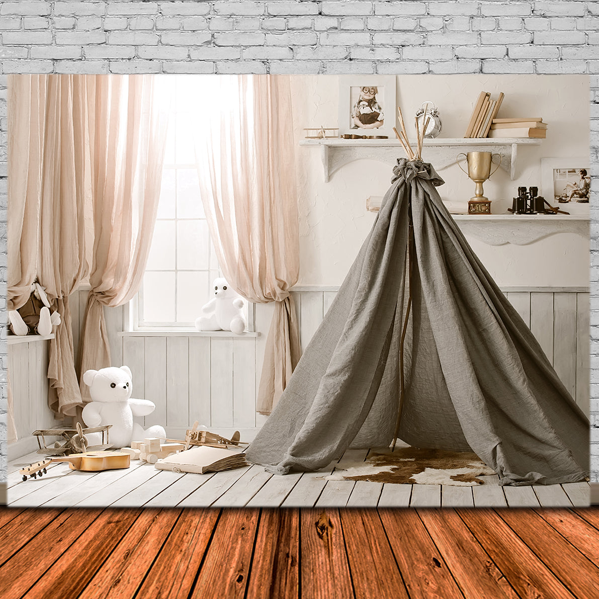 Toile de Fond de Photographie de Tente avec Avion pour la Rentrée Scolaire DBD7-72