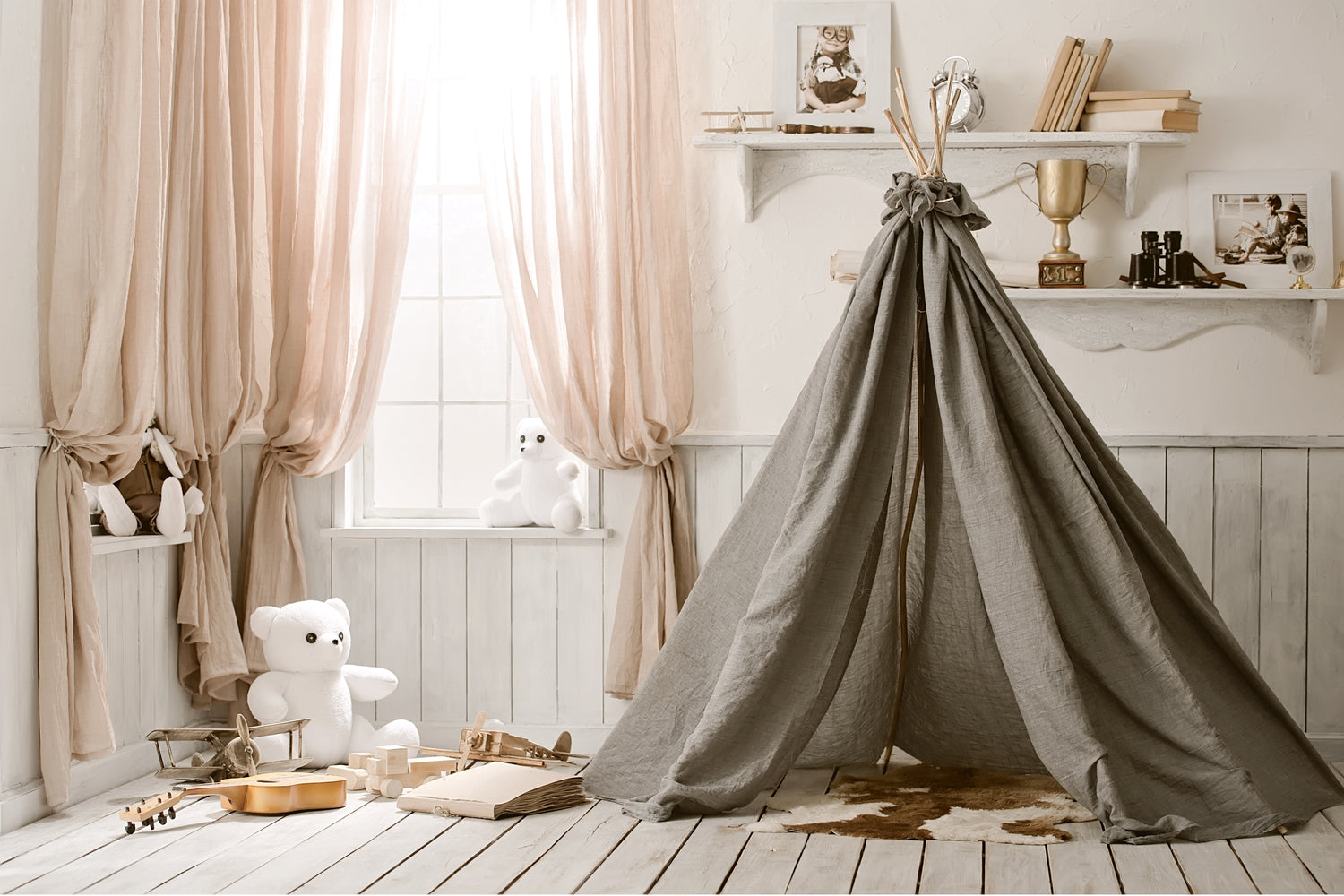Toile de Fond de Photographie de Tente avec Avion pour la Rentrée Scolaire DBD7-72