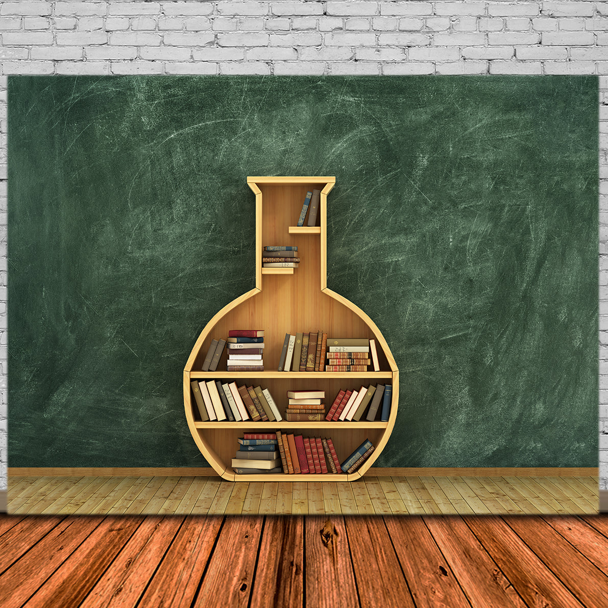 Toile de Fond de Bibliothèque avec Tableau Noir pour la Rentrée Scolaire DBD7-73