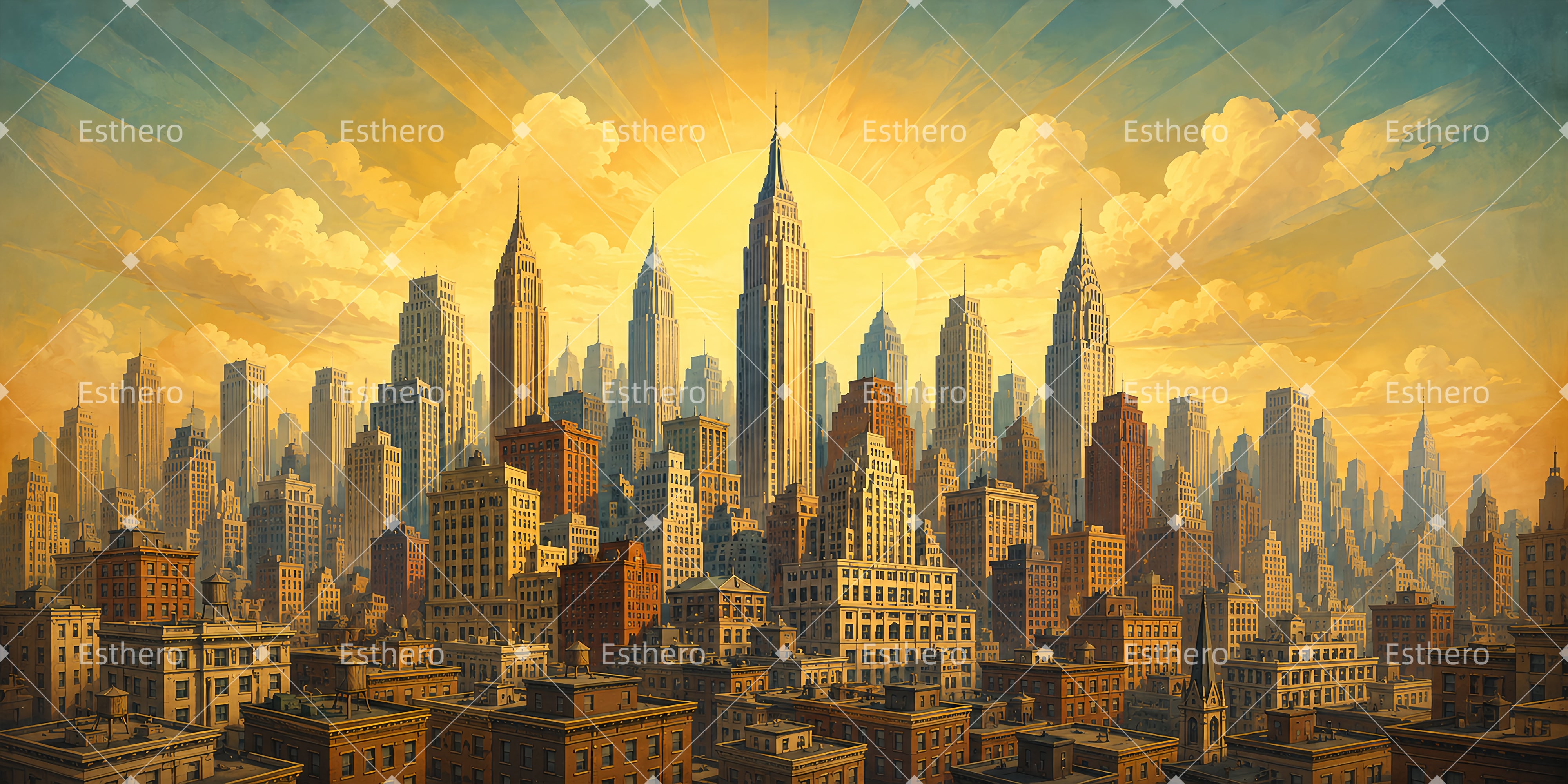 Toile de fond d’arrivée à New York pour scène de théâtre DLS65-T11