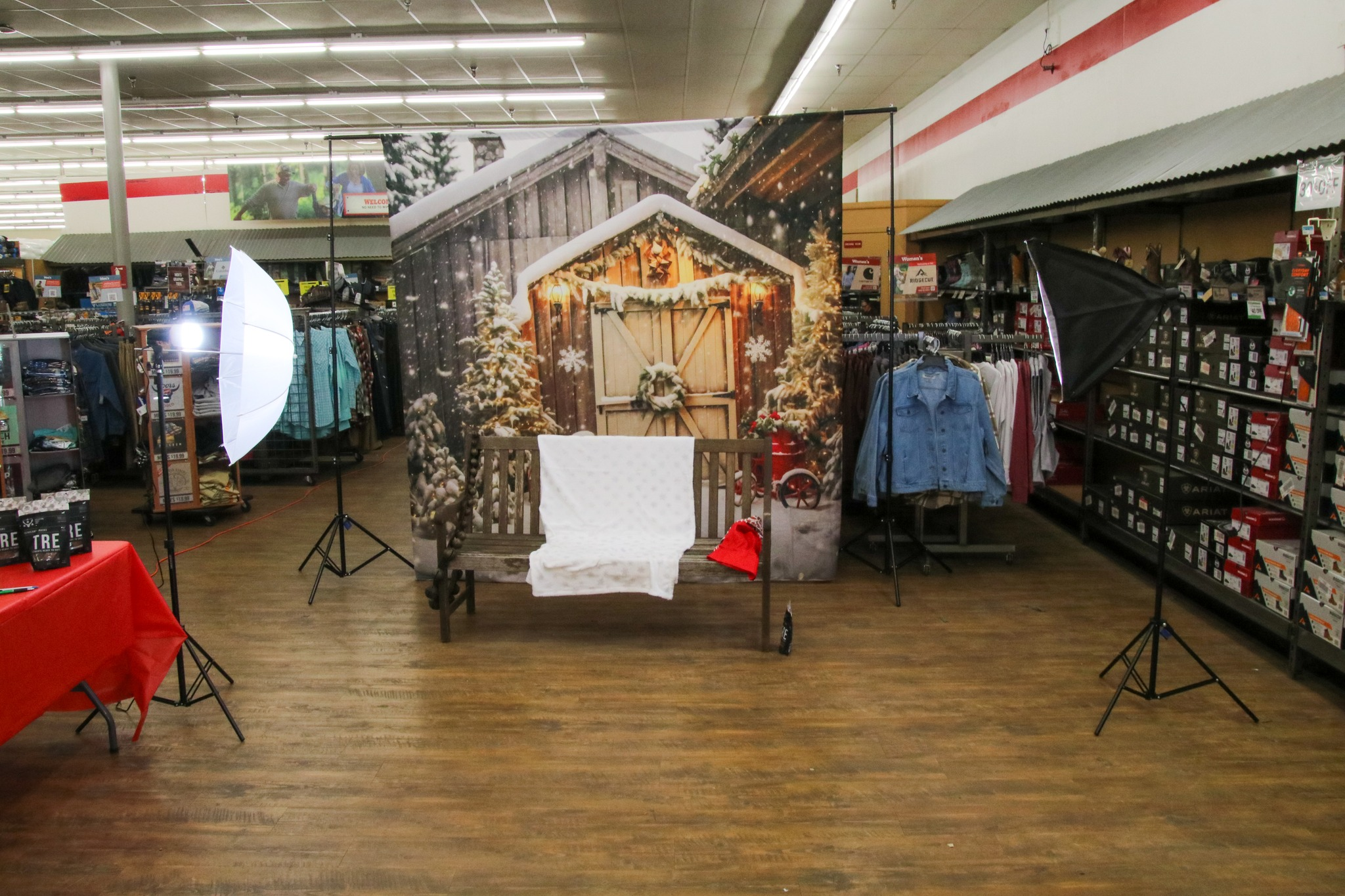 Noël Rustique Porte en bois Neige Toile de fond M10-59