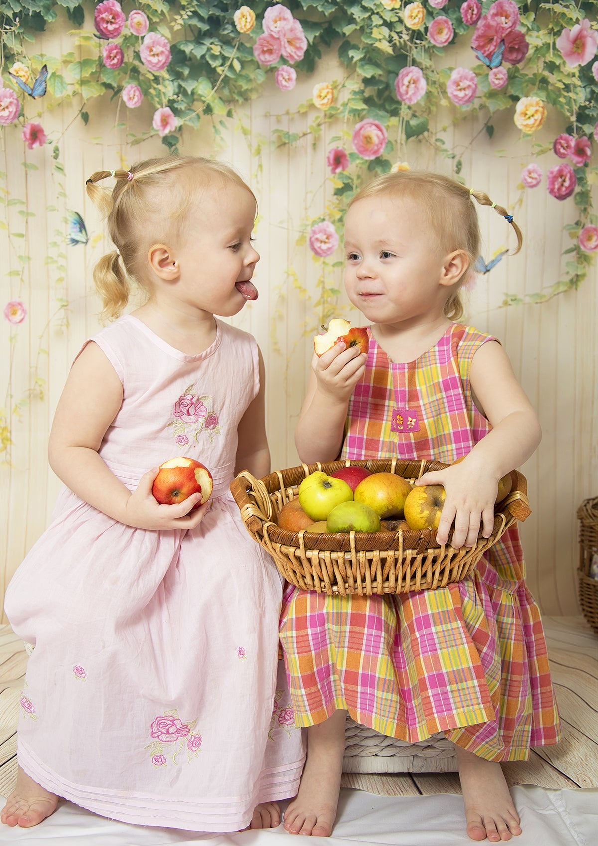 Beaux Toile de fond en bois floral pour photomaton F-1489