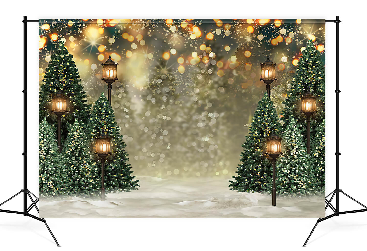 Toiles de Fond des Arbres de Noël Extérieurs Lumières Clignotant G-1440
