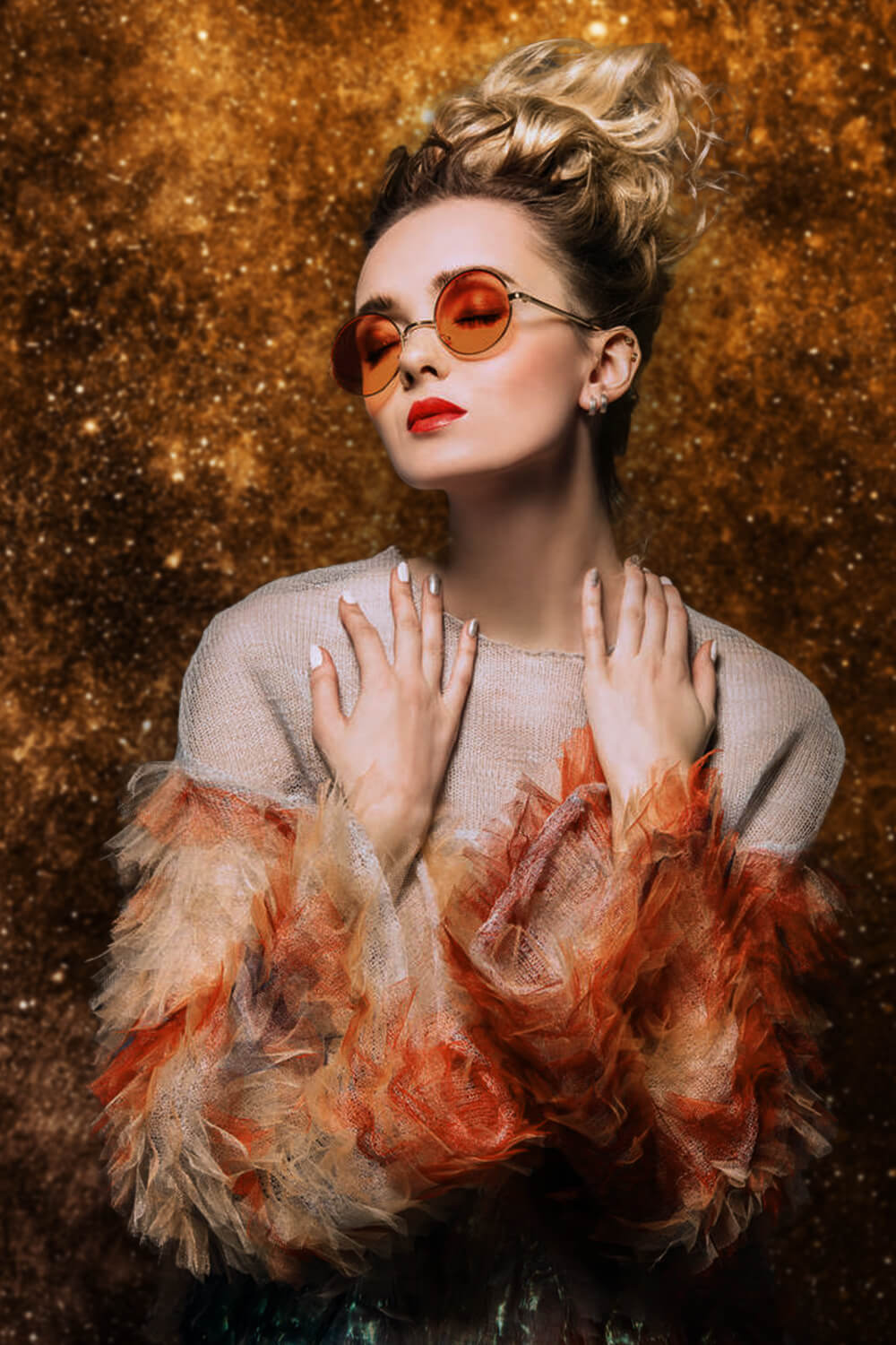 Toile de fond de texture abstraite étincelle d'or GA-51