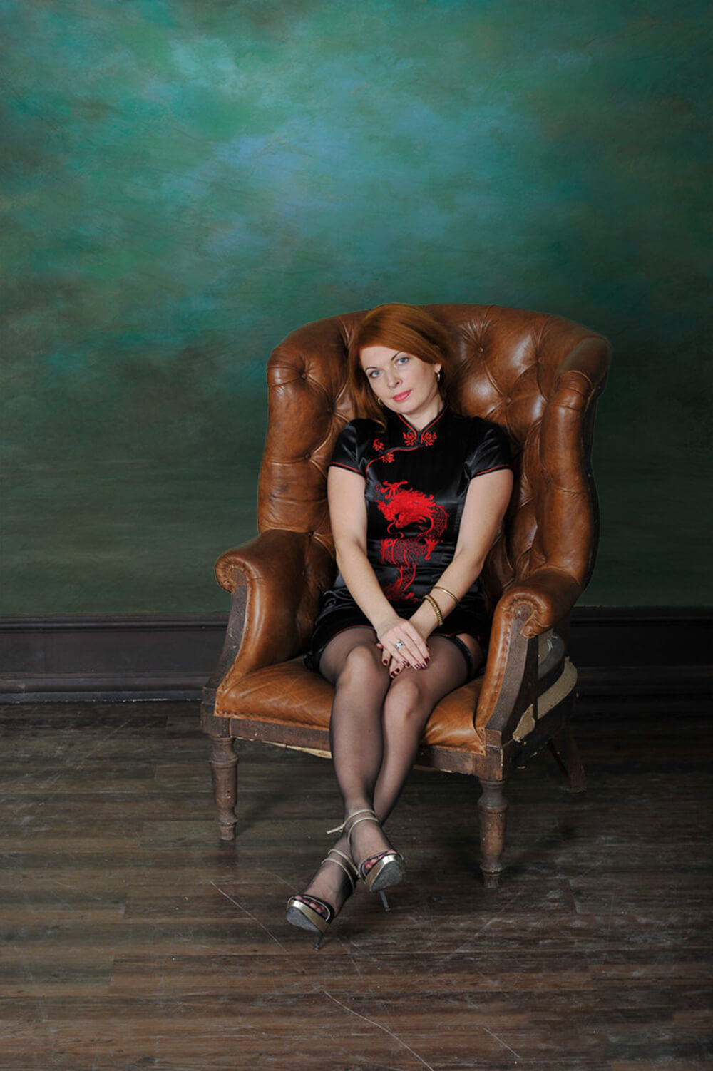 Nuances de bleu et vert Texture abstraite Studio Backdrop GA-53