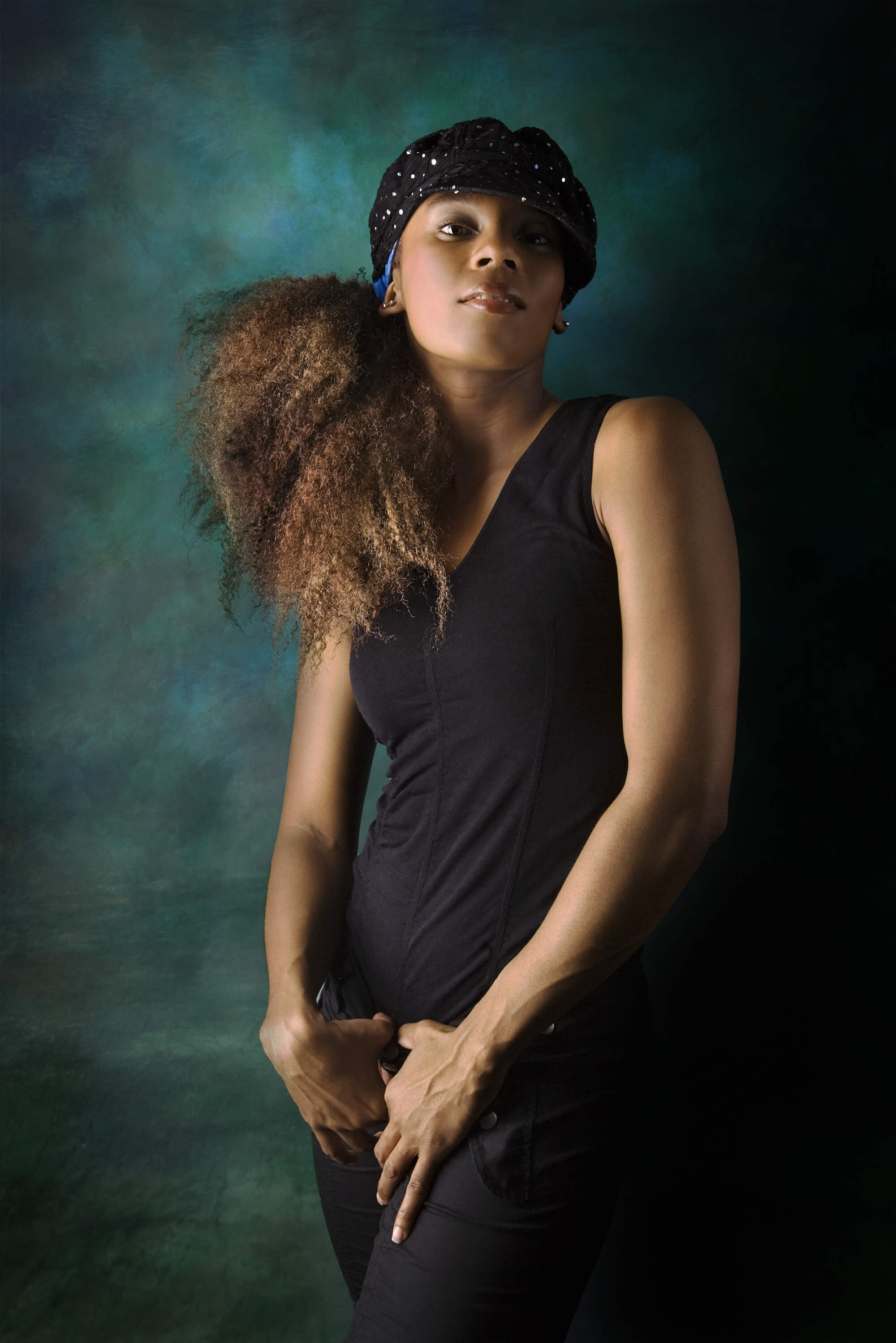 Nuances de bleu et vert Texture abstraite Studio Backdrop GA-53