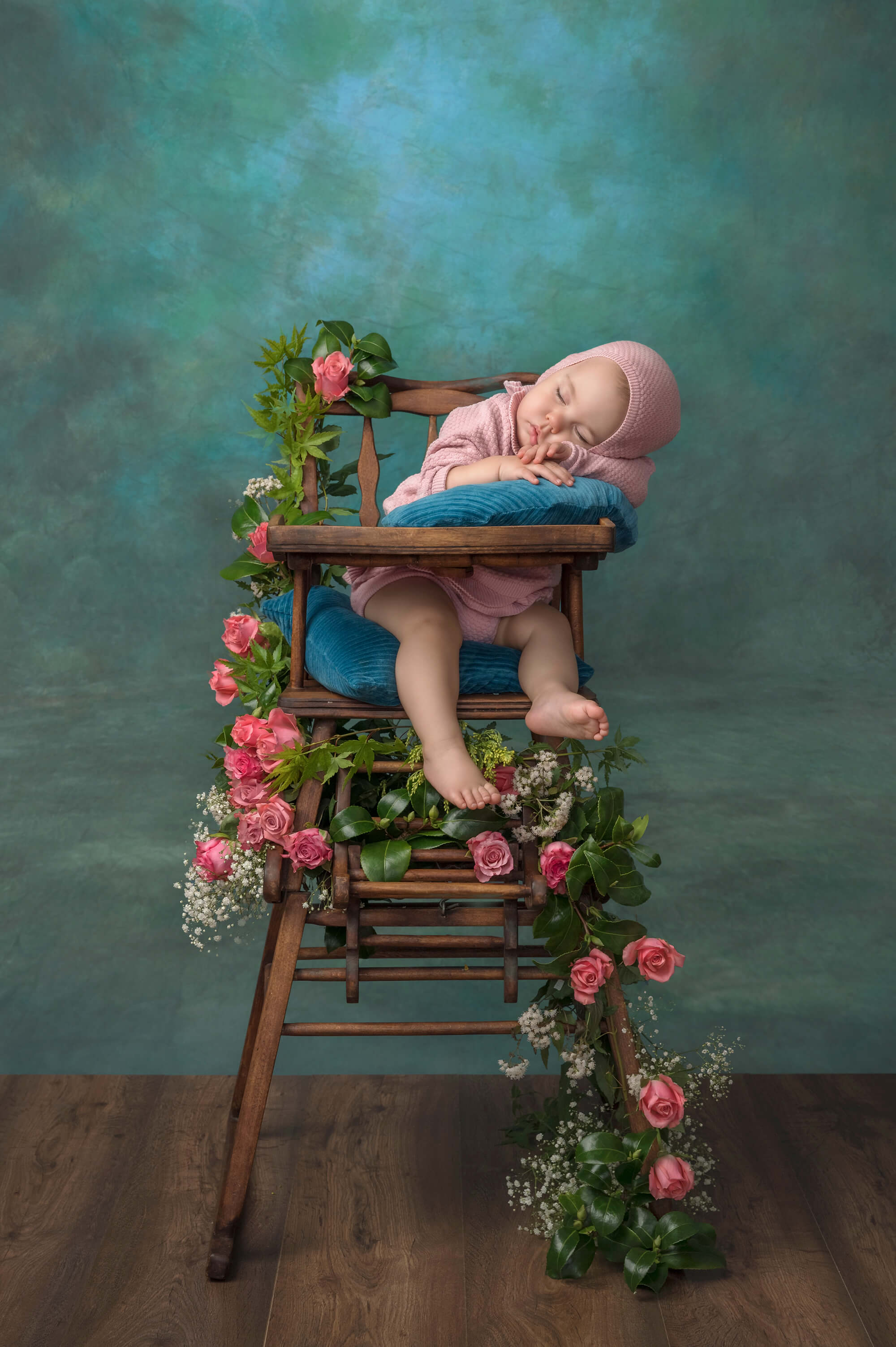 Nuances de bleu et vert Texture abstraite Studio Backdrop GA-53