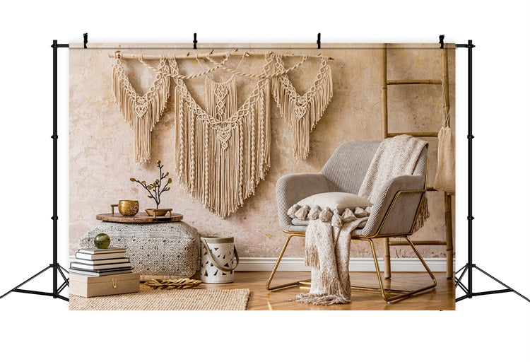 Toile de Fond Boheme Macramé Naturel Textures Beige GQ2-10