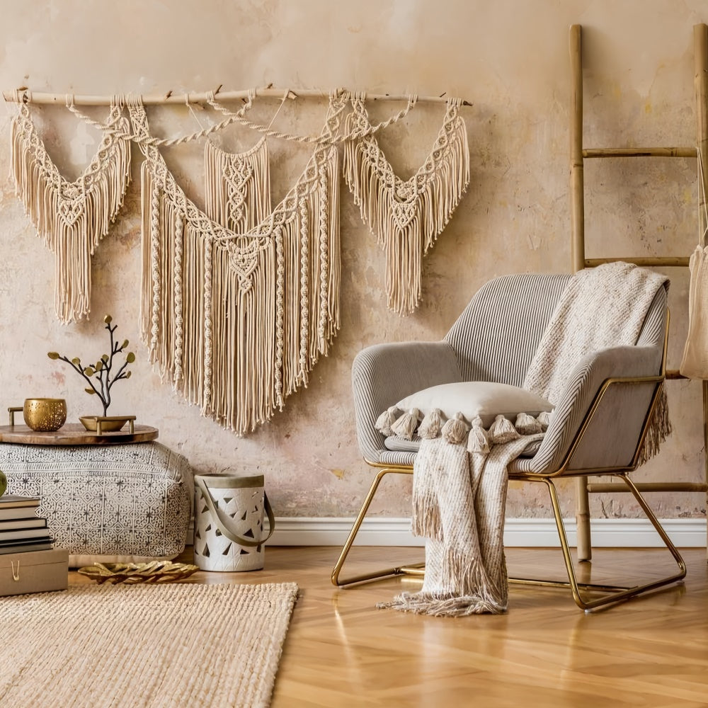 Toile de Fond Boheme Macramé Naturel Textures Beige GQ2-10