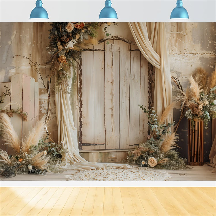 Toile de Fond pour la Fête des Mères Arche en Bois Bohème Vintage GQ2-101