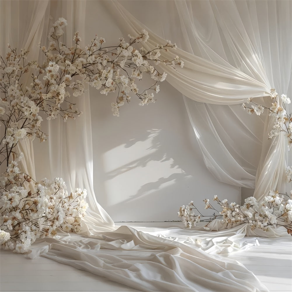 Toile de Fond Fête des Mères Délicate Fleur de Cerisier Crème GQ2-103
