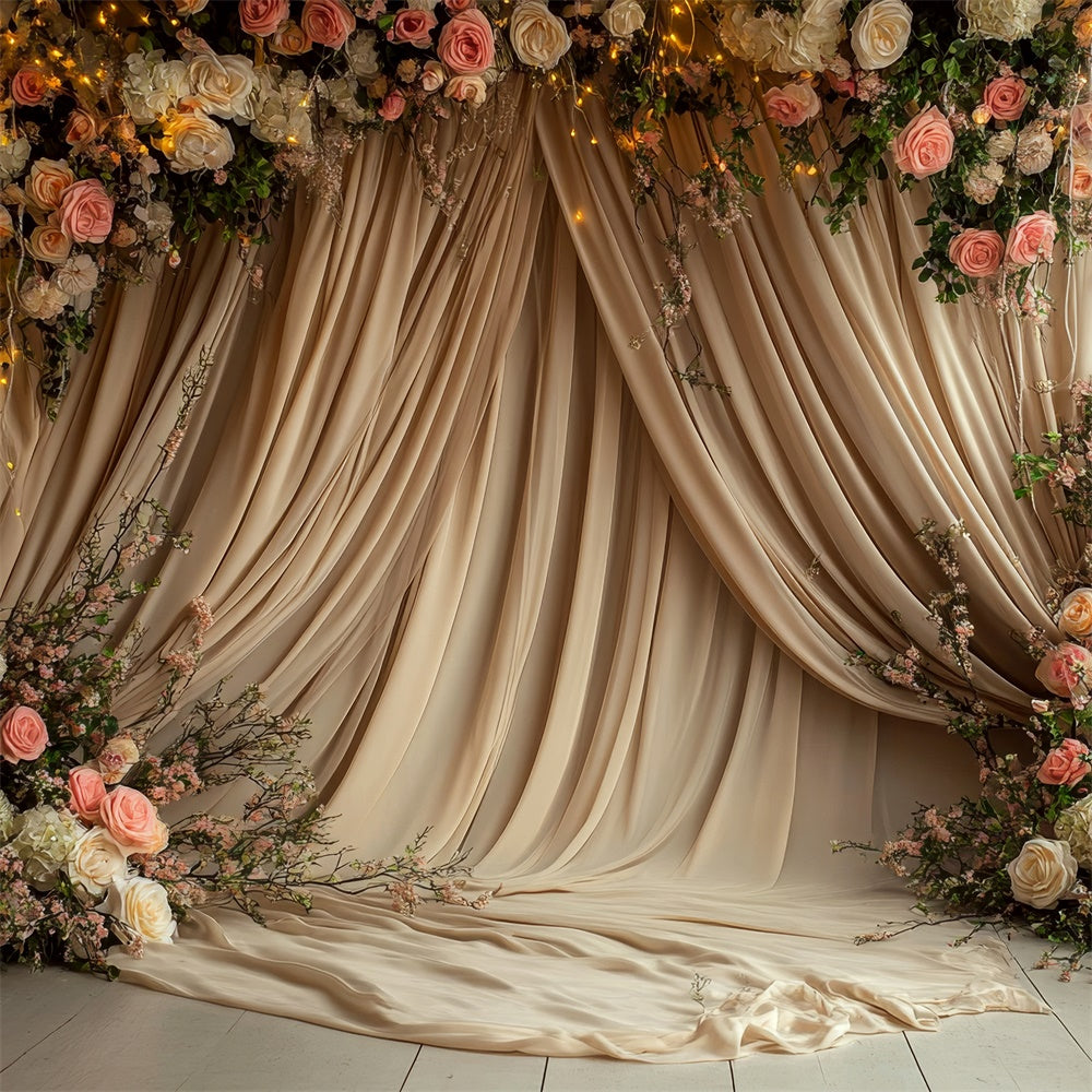 Toile de Fond Photo Fête des Mères Drapé Floral Rayonnement Chaud GQ2-109