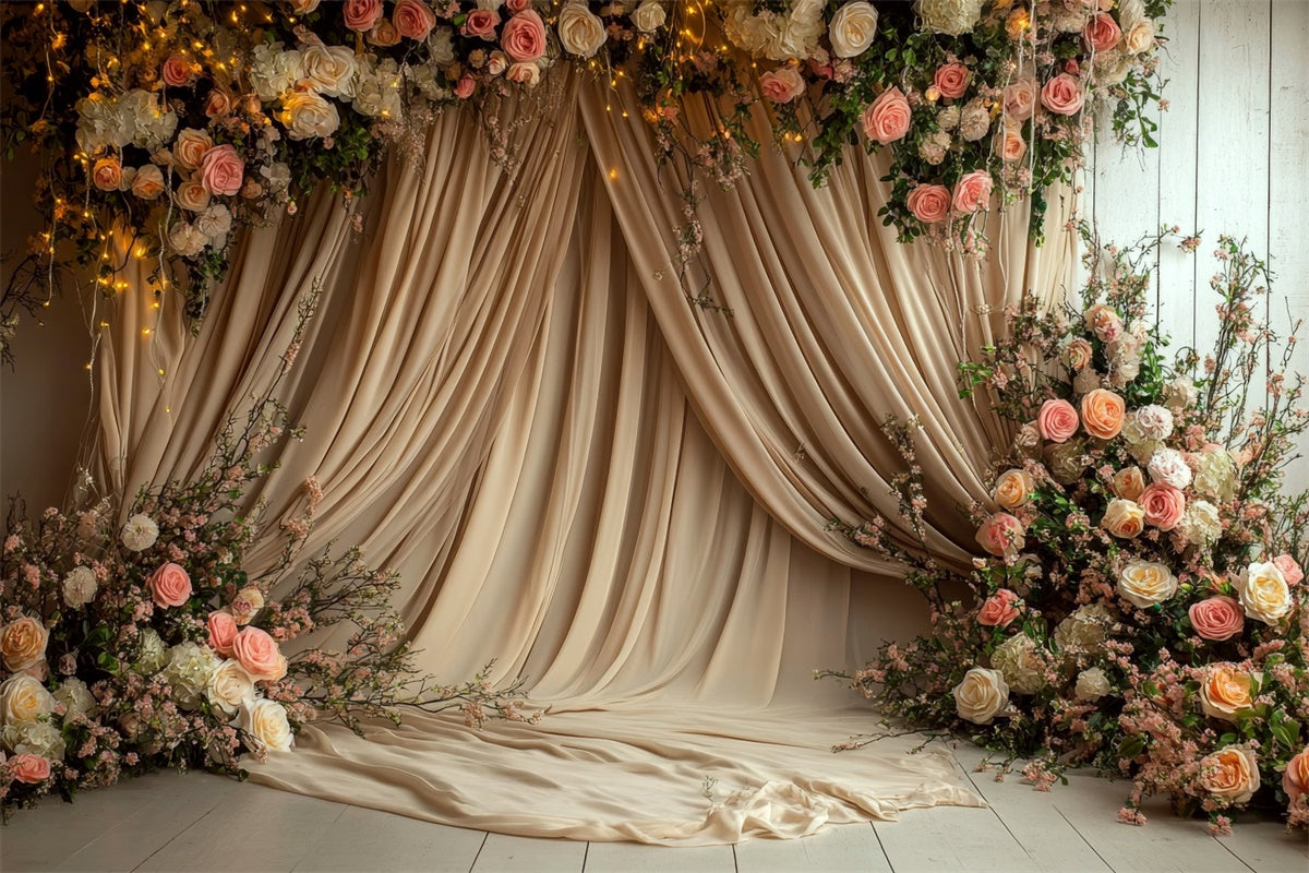 Toile de Fond Photo Fête des Mères Drapé Floral Rayonnement Chaud GQ2-109