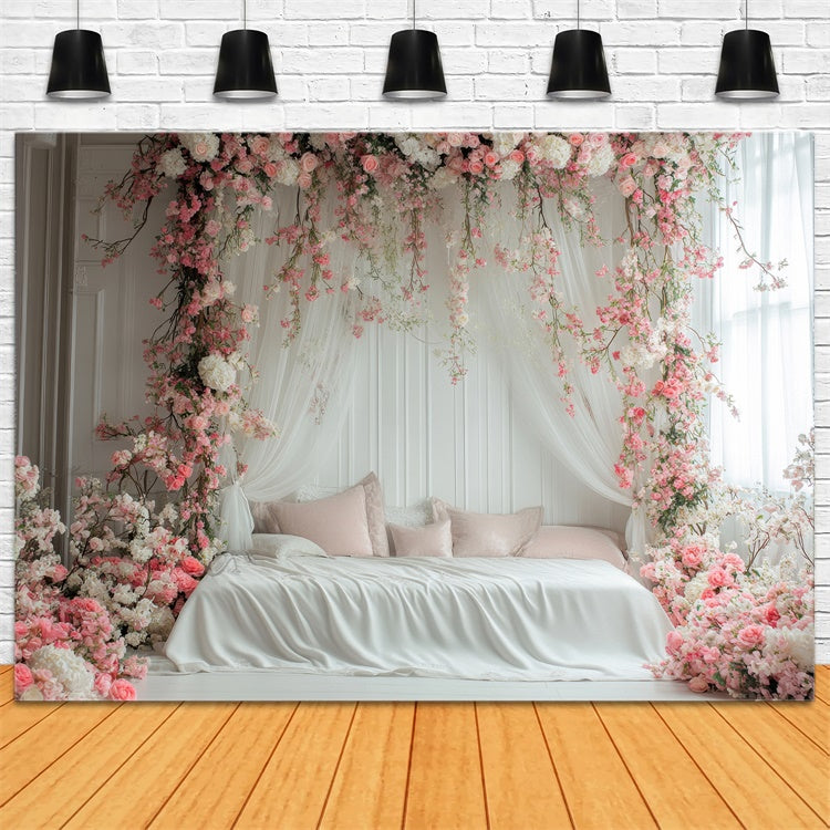 Toiles de Fond Fête des Mères Arche Florale Rose Rêveuse GQ2-114