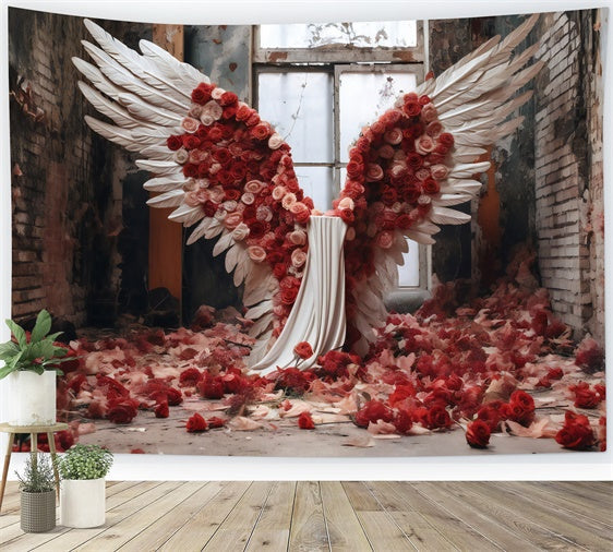 Toile de Fond pour la Fête des Mères Ailes d'Ange Divines Roses GQ2-130
